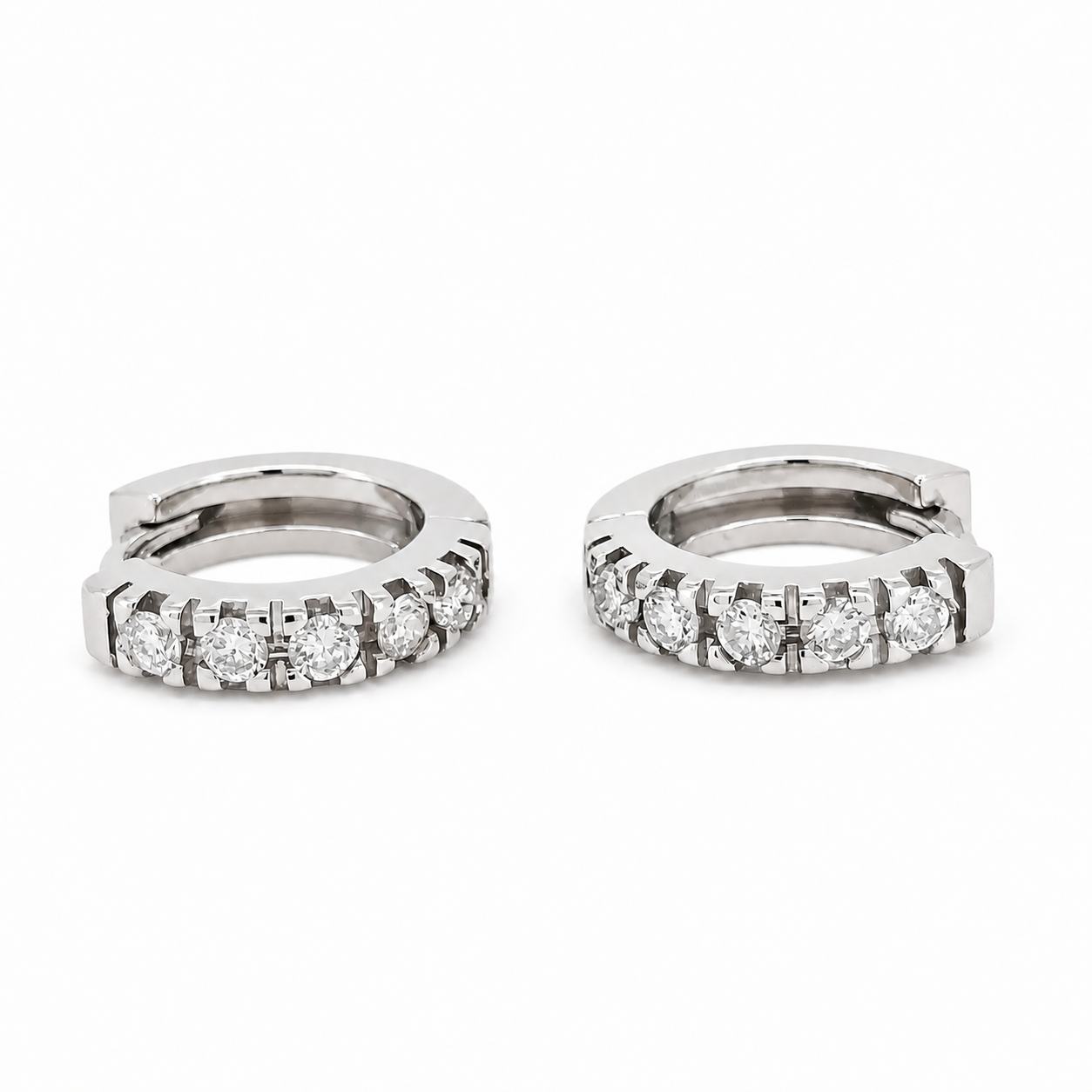 Orecchini - 18 carati Oro bianco - 0.15ct. tw. Diamante (Naturale) - Made in Italy - Handmade