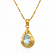Collana con ciondolo - 18 carati Oro giallo - 1.85ct. tw. Acquamarina