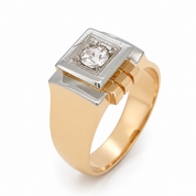 Anello - 18 carati Oro bianco, Oro giallo, Diamante (Naturale) - Made in Italy - Handmade