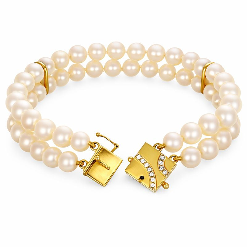 Bracciale - 18 carati Oro bianco, Oro giallo - 0.11ct. tw. Diamante (Naturale)