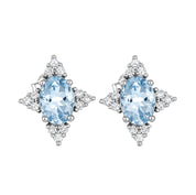 Orecchini - 18 carati Oro bianco - 1.72ct. tw. Acquamarina - Diamante