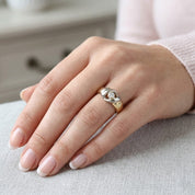 Anello da donna in oro bianco e oro giallo 18