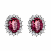 Orecchini - 18 carati Oro bianco - 4.61ct. tw. Tormalina - Diamante