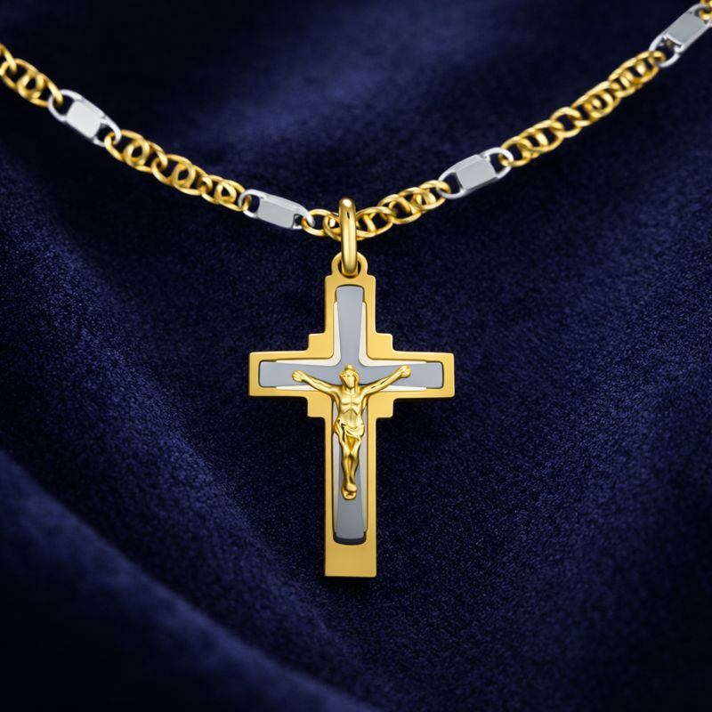 Collana con ciondolo - 18 carati Oro giallo, Oro bianco