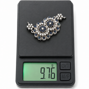 Chiusura per collana - 18 carati Oro bianco - 2.10ct. tw. Zaffiro - Diamante - Made in Italy - Handmade