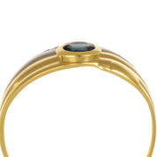 Anello - 18 carati Oro giallo, Oro bianco - 0.17ct. tw. Zaffiro - Diamante