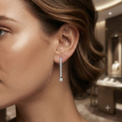 Orecchini - 18 carati Oro bianco - 0.40ct. tw. Diamante (Naturale) - Made in Italy - Handmade