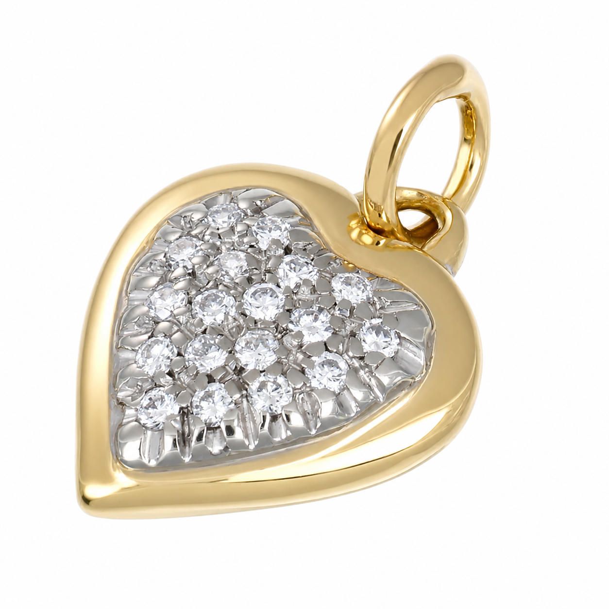 Ciondolo - 18 carati Oro giallo, Oro bianco - 0.20ct. tw. Diamante (Naturale) - Made in Italy - Handmade