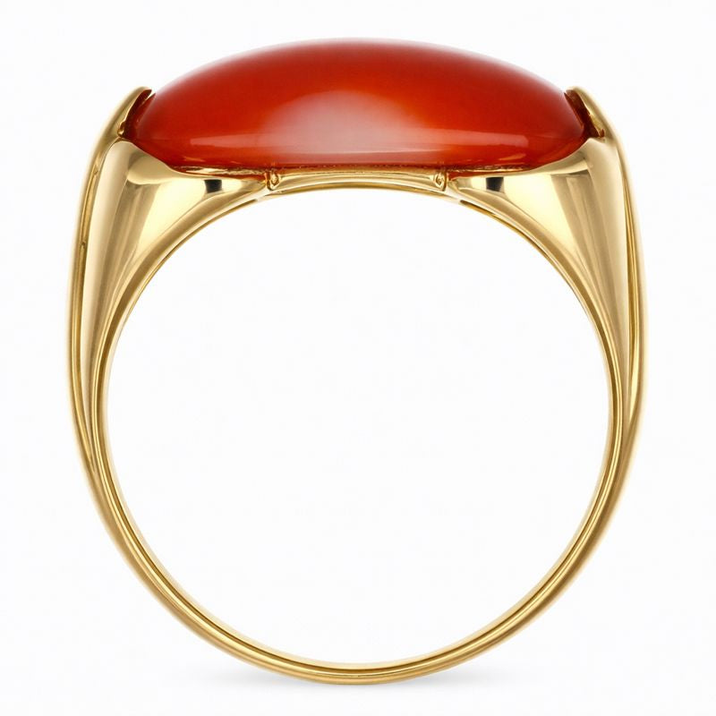 Anello - 18 carati Oro giallo Corallo