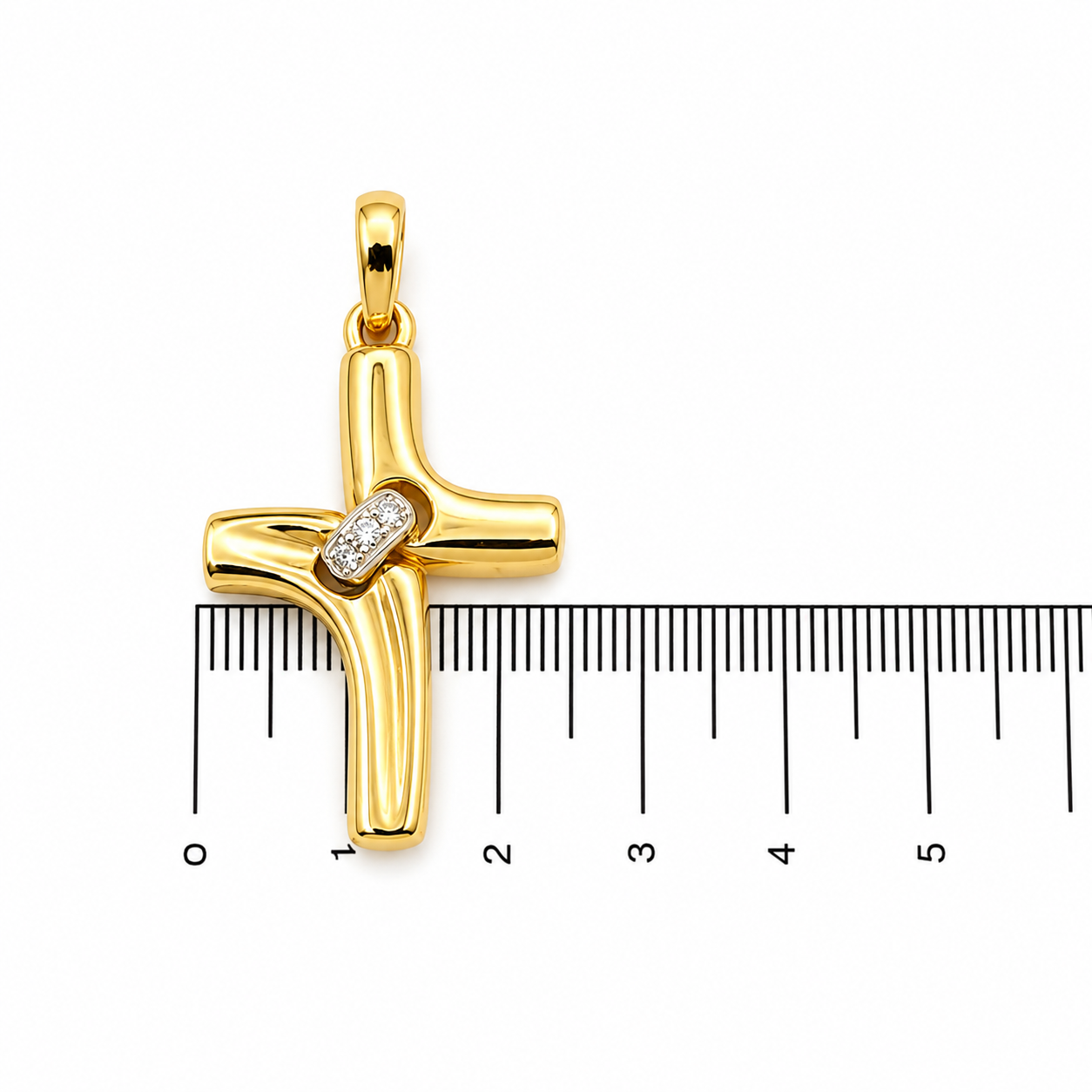 Ciondolo - 18 carati Oro giallo, Oro bianco - 0.24ct. tw. Diamante (Naturale) - Made in Italy - Handmade