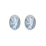 Orecchini - 18 carati Oro bianco - 1.50ct. tw. Acquamarina - Diamante