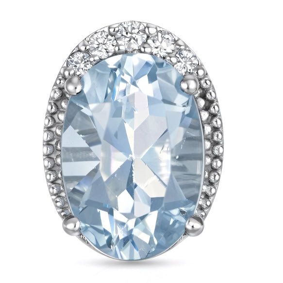 Orecchini - 18 carati Oro bianco - 1.50ct. tw. Acquamarina - Diamante