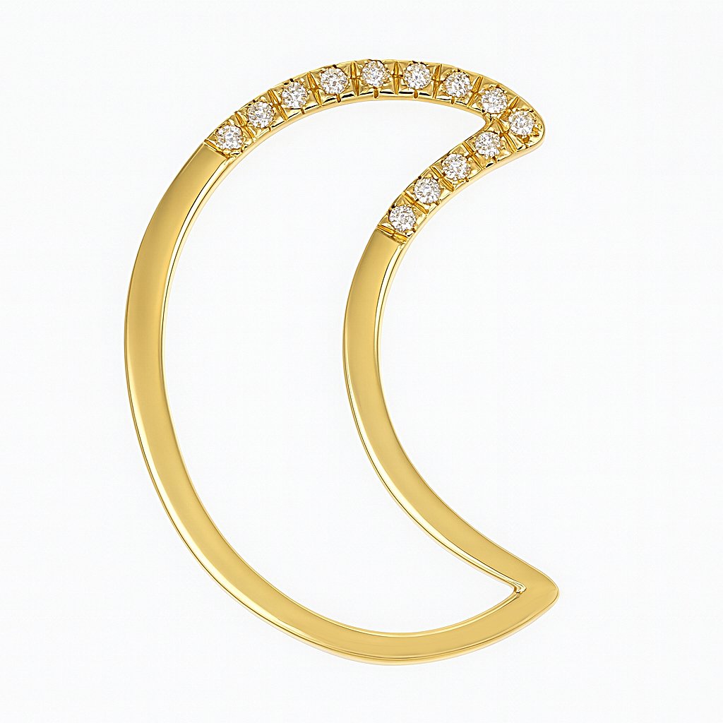 Ciondolo in Oro Giallo 18 carati con n 13 Diamanti da 0.195 Ct tot