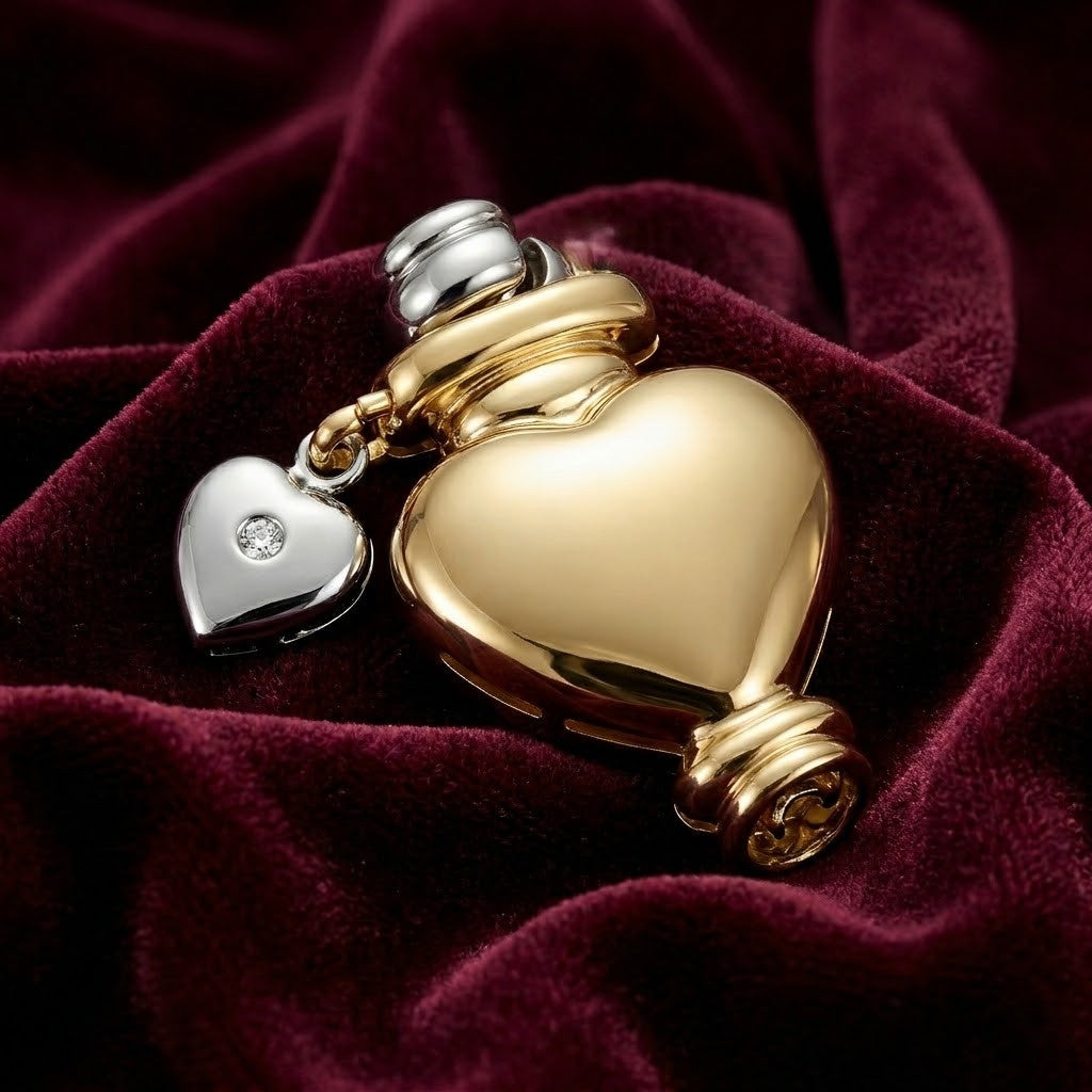 Chiusura per collana - 18 carati Oro bianco, Oro giallo - 0.01ct. tw. Diamante (Naturale)