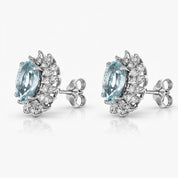 Orecchini - 18 carati Oro bianco - 2.60ct. tw. Acquamarina - Diamante - made in Italy - handmade