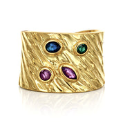 Anello - 18 carati Oro giallo - 0.44ct. tw. Zaffiro - Rubino