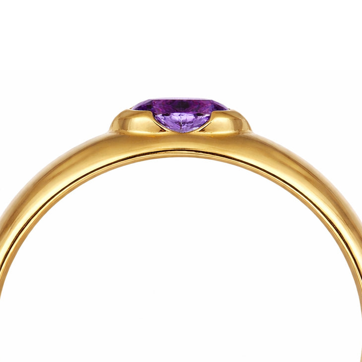 Anello - 18 carati Oro giallo - 0.50ct. tw. Ametista