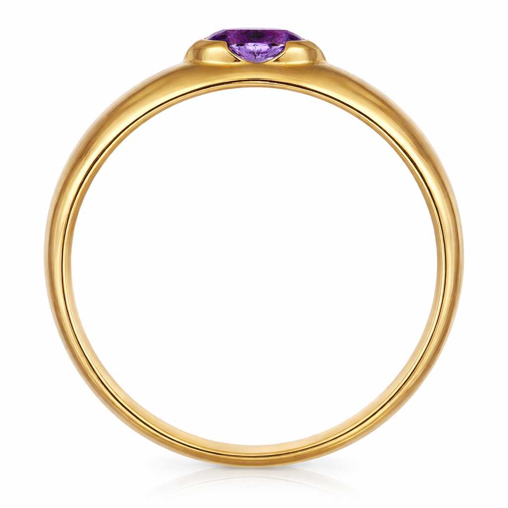 Anello - 18 carati Oro giallo - 0.50ct. tw. Ametista