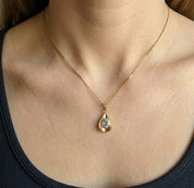 Collana con ciondolo - 18 carati Oro giallo - 1.85ct. tw. Acquamarina