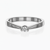 Anello - 18 carati Oro bianco - 0.10ct. tw. Diamante (Naturale)