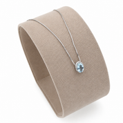 Collana con ciondolo - 18 carati Oro bianco - 0.66ct. tw. Acquamarina - Diamante