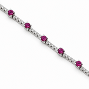 Bracciale - 18 carati Oro bianco - 2.20ct. tw. Rubino - Diamante - Made in Italy - Handmade