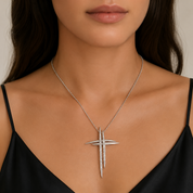 Collana con ciondolo - 18 carati Oro bianco - 0.24ct. tw. Diamante (Naturale) - Made in Italy - Handmade