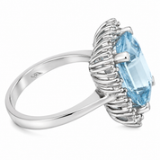 Anello - 18 carati Oro bianco - 6.01ct. tw. Acquamarina - Diamante - Made in Italy - Handmade