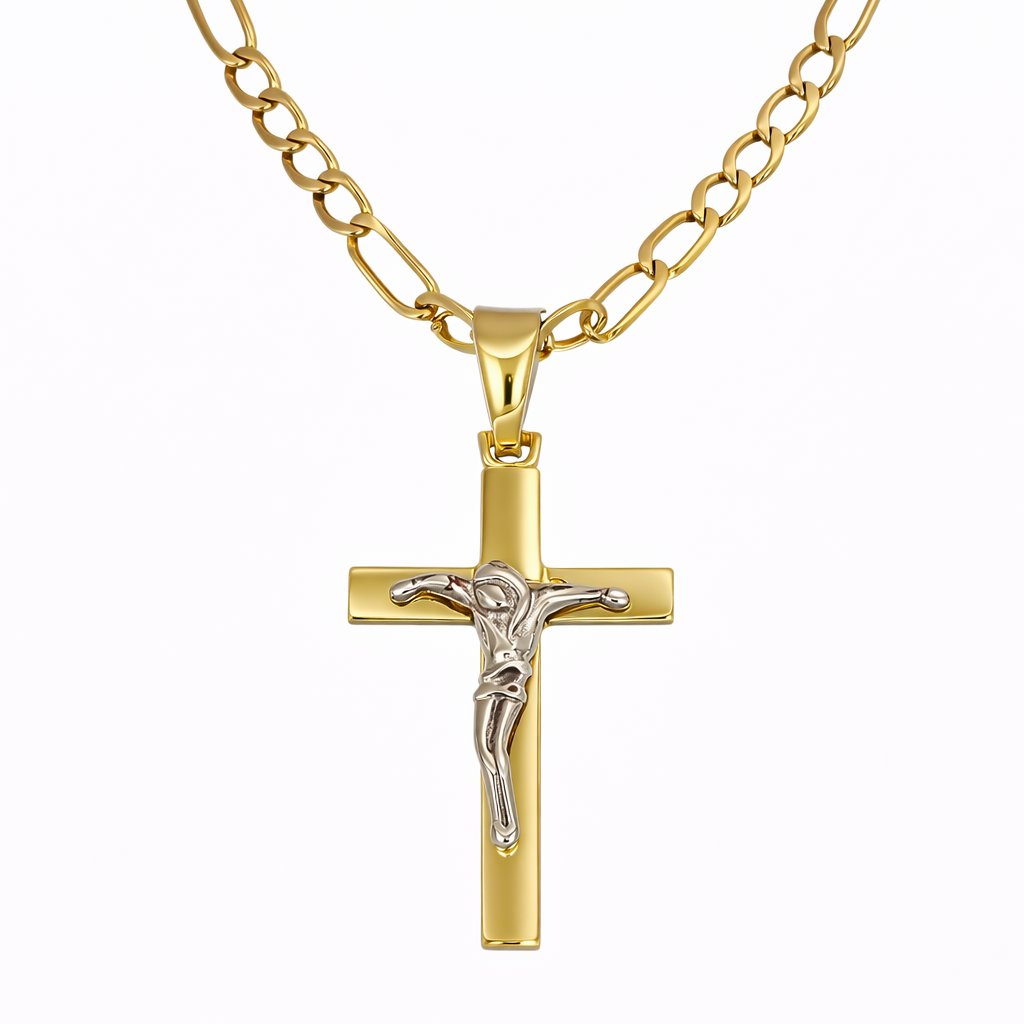 Collana in oro giallo e oro bianco 18 k