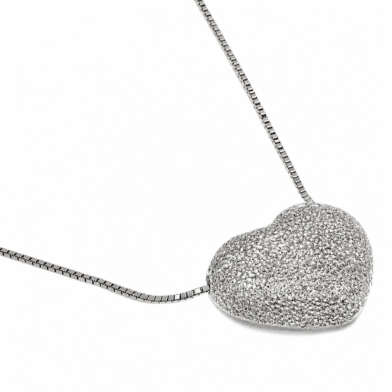 Collana con ciondolo - 18 carati Oro bianco