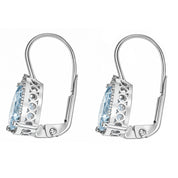 Orecchini - 18 carati Oro bianco - 2.28ct. tw. Acquamarina - Diamante