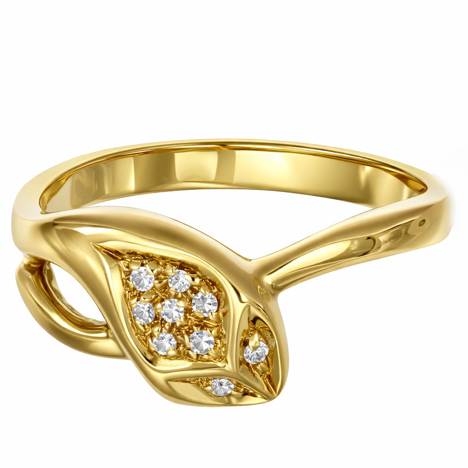 Anello - 18 carati Oro giallo - 0.09ct. tw. Diamante (Naturale)