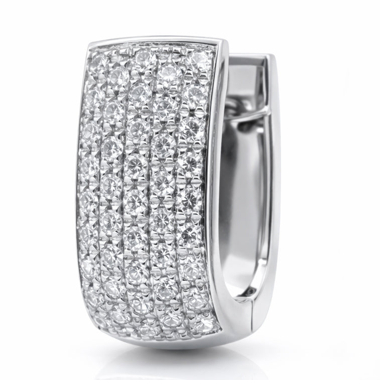 Orecchini - 18 carati Oro bianco - 1.29ct. tw. Diamante (Naturale)
