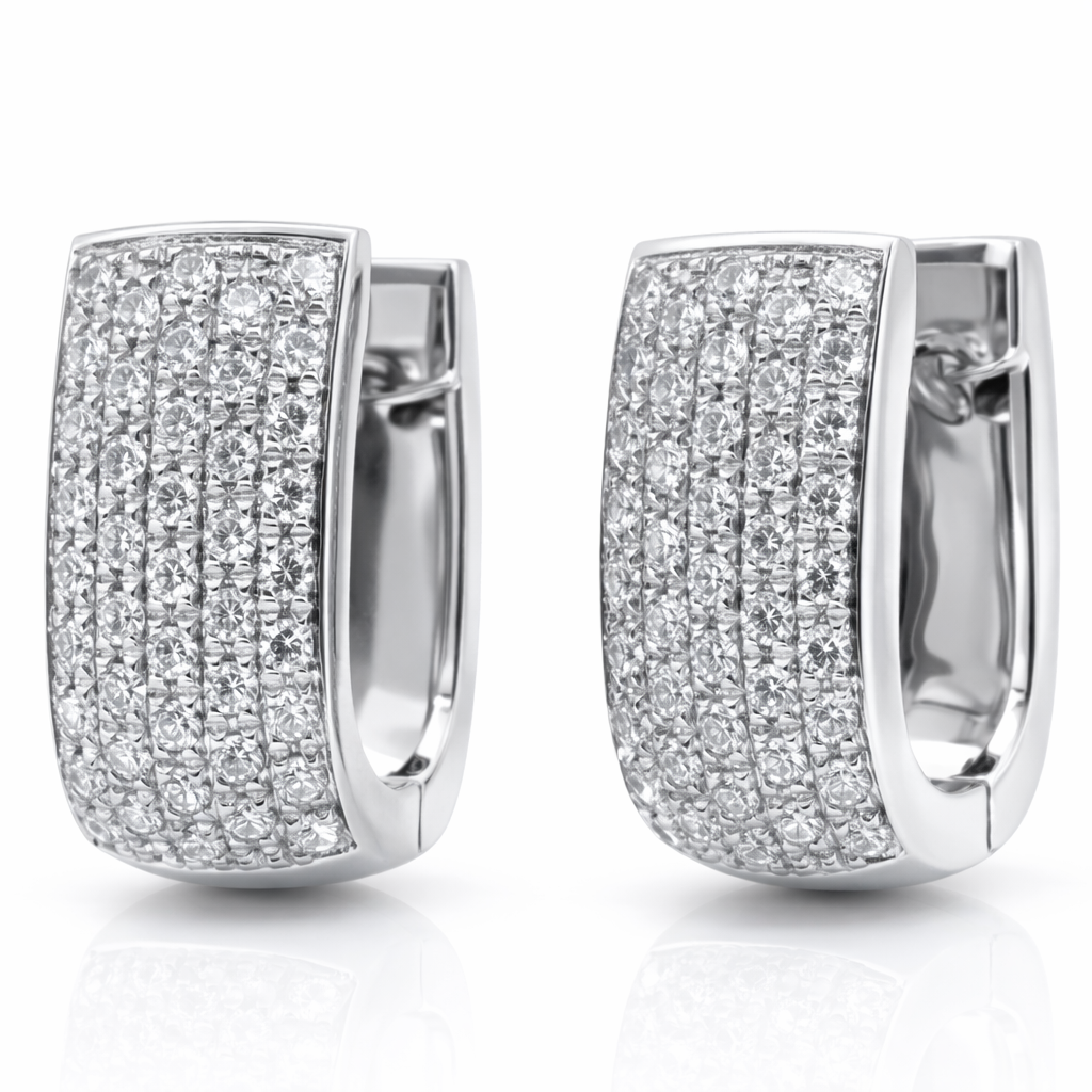 Orecchini - 18 carati Oro bianco - 1.29ct. tw. Diamante (Naturale)