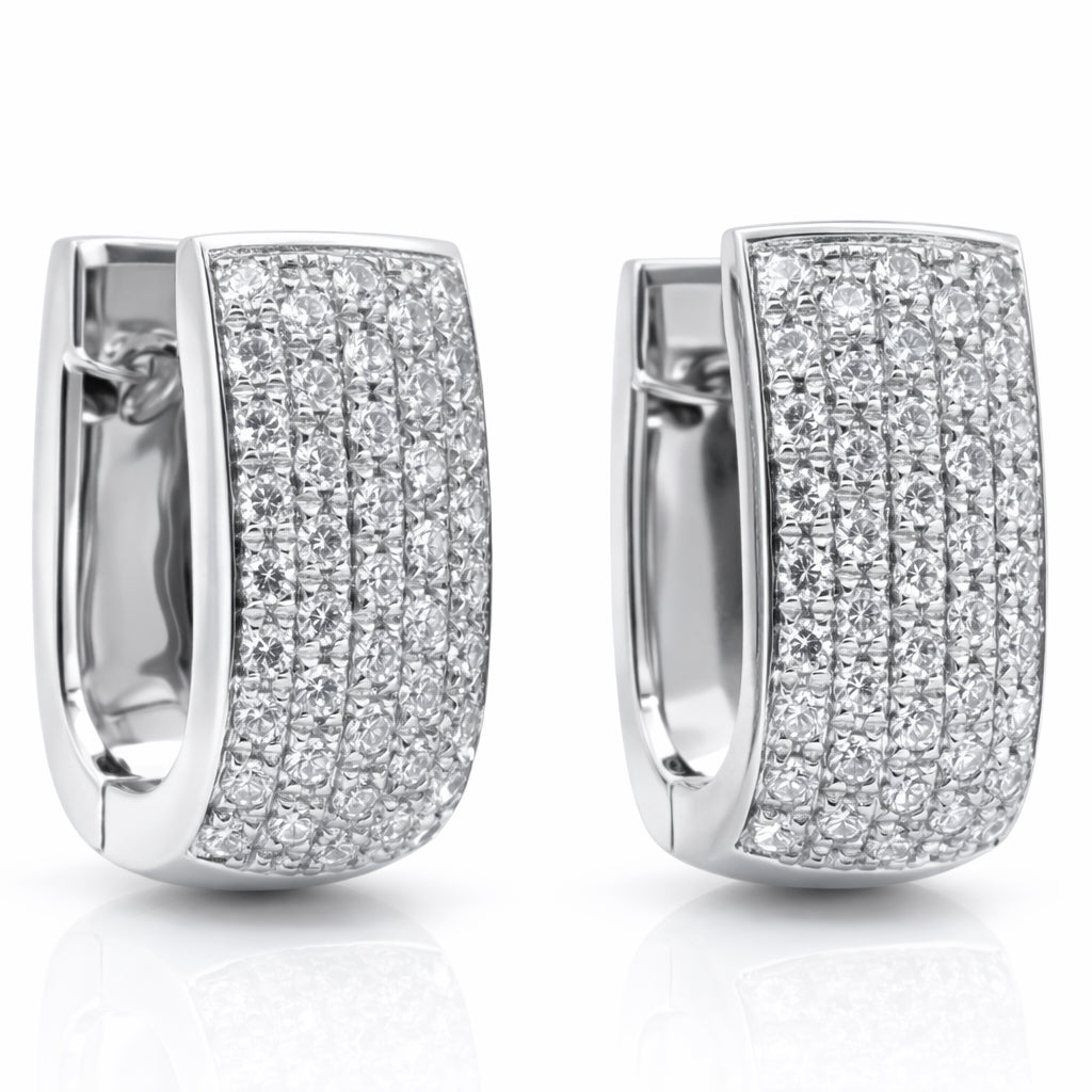 Orecchini - 18 carati Oro bianco - 1.29ct. tw. Diamante (Naturale)