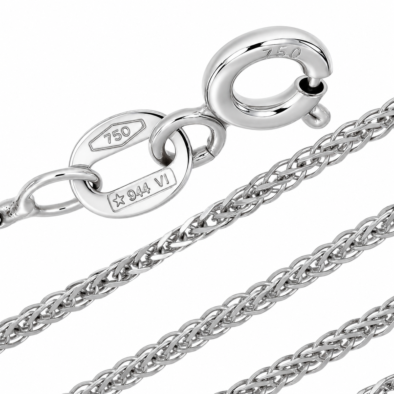 Collana con ciondolo - 18 carati Oro bianco - Made in Italy -Handmade
