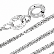 Collana con ciondolo - 18 carati Oro bianco - Made in Italy -Handmade