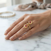 Anello - 18 carati Oro giallo - 0.44ct. tw. Rubino - Made in Italy - Handmade