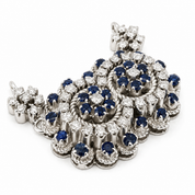 Chiusura per collana - 18 carati Oro bianco - 2.10ct. tw. Zaffiro - Diamante - Made in Italy - Handmade