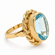 Anello - 18 carati Oro giallo Topazio - Made in Italy - Handmade