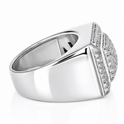 Anello - 18 carati Oro bianco - 1.08ct. tw. Diamante (Naturale) - Made in Italy - Handmade