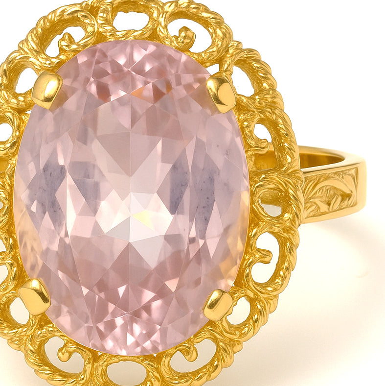 Anello - 18 carati Oro giallo - 6.50ct. tw. Quarzo