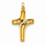 Ciondolo - 18 carati Oro giallo, Oro bianco - 0.24ct. tw. Diamante (Naturale) - Made in Italy - Handmade
