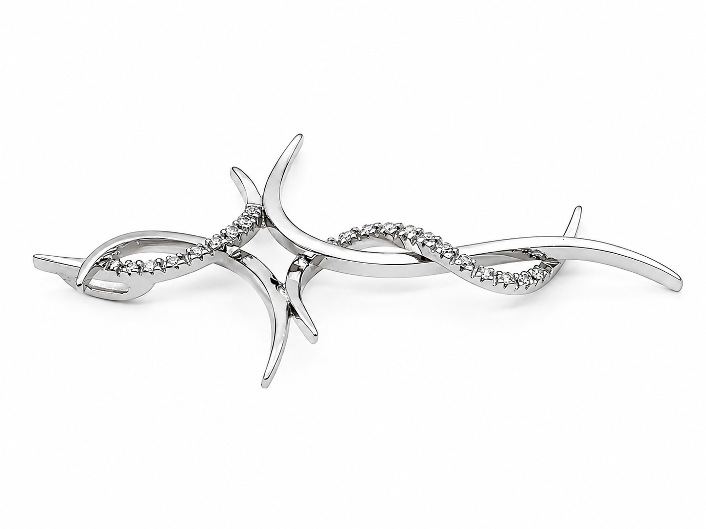 Ciondolo - 18 carati Oro bianco - 0.20ct. tw. Diamante (Naturale) - Handmade - Made in Italy
