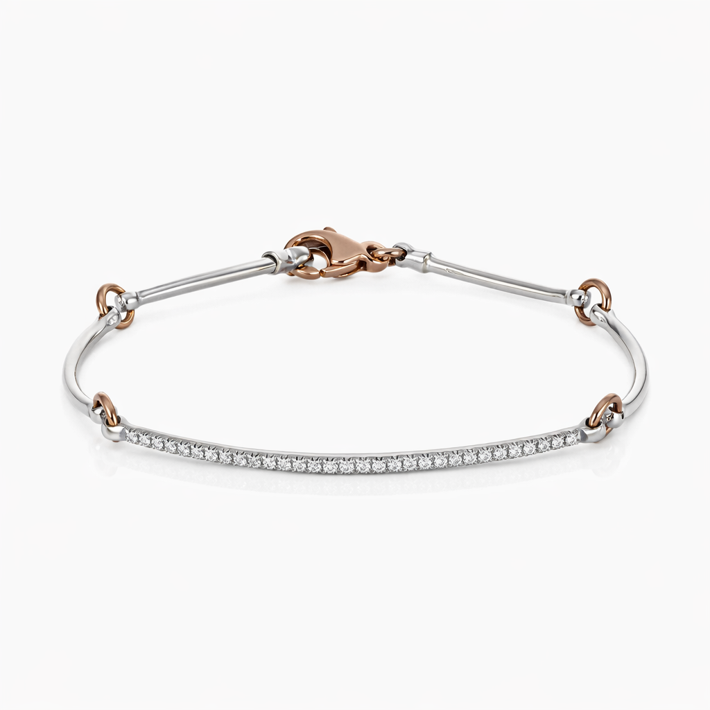 Bracciale - 18 carati Oro bianco, Oro rosa Diamante (Naturale)