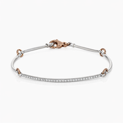 Bracciale - 18 carati Oro bianco, Oro rosa Diamante (Naturale)