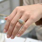 Anello - 18 carati Oro bianco, Oro giallo - 0.375ct. tw. Diamante (Naturale) - Made in Italy - Handmade
