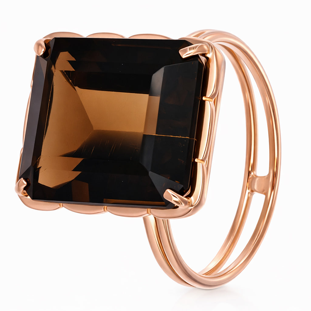 Anello - 18 carati Oro rosa - 7.60ct. tw. Quarzo