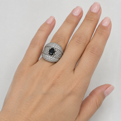 Anello - 18 carati Oro bianco - 4.30ct. tw. Zaffiro - Diamante - Made in Italy - Handmade