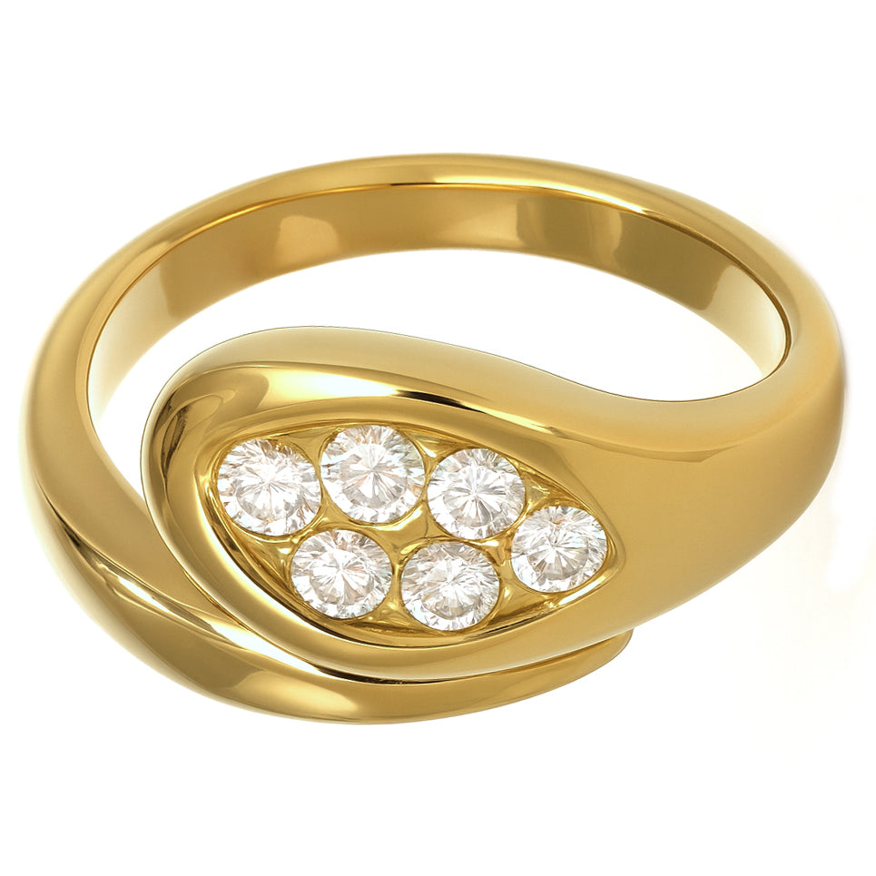 Anello - 18 carati Oro giallo - 0.36ct. tw. Diamante (Naturale)